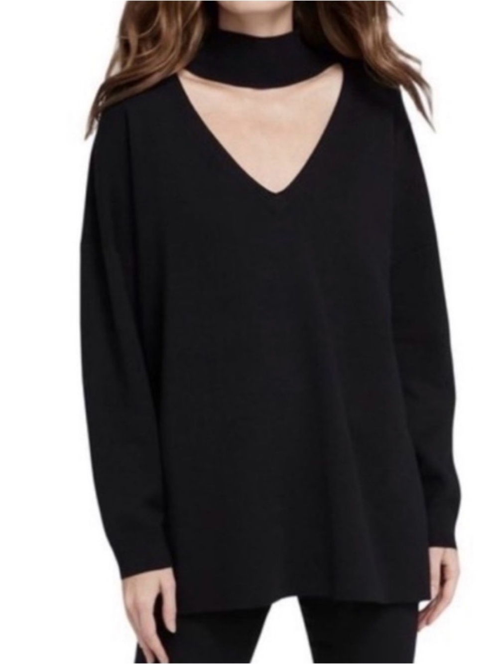 Alice + Olivia Black V-Neck Sweater